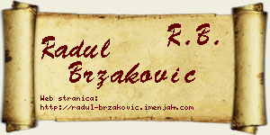 Radul Brzaković vizit kartica